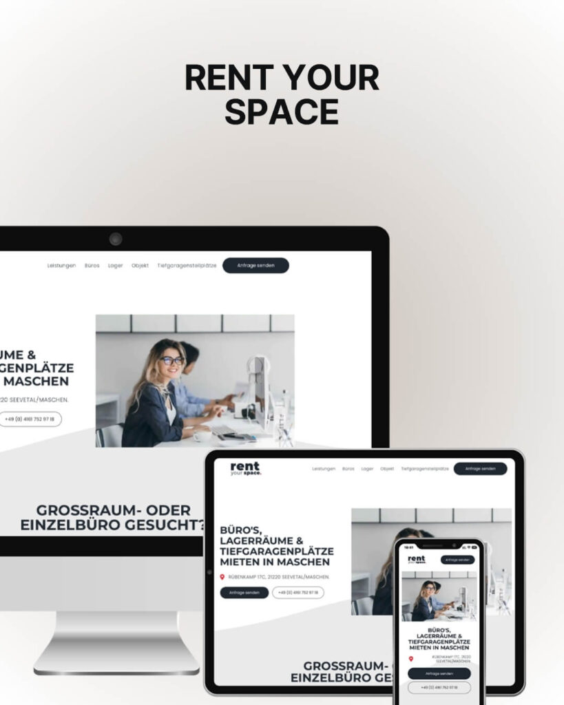 webdesign referenz: rent your space