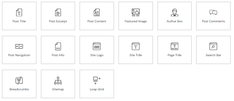 widgets elementor pro theme builder