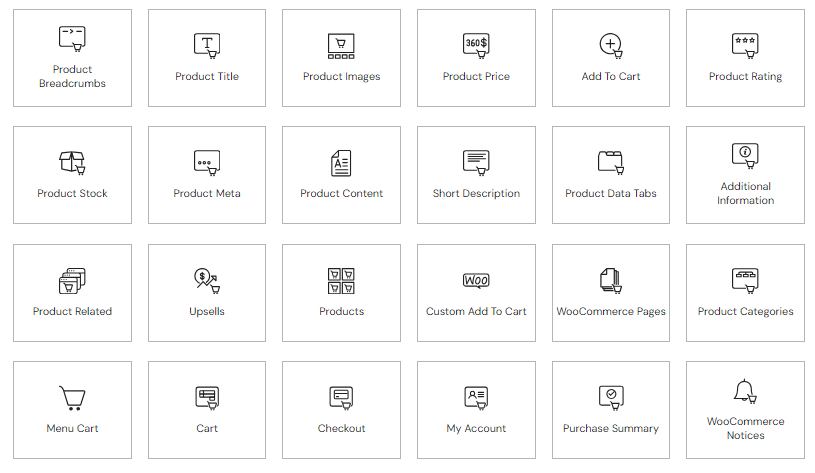 woocommerce widgets elementor pro